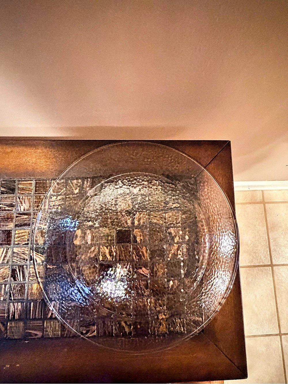 Textured Clear Glass Plate